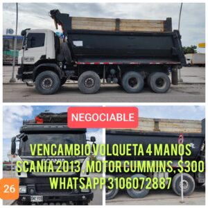 Volquetas 4 manos	Scania 	2013